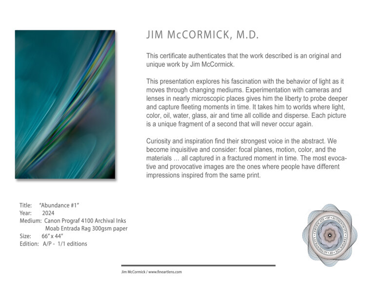 Certificate of Authenticity JimMcCormick_Abundance
