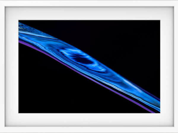 Wabi Sabi - Blue Lightning in Fractured Glass White Frame