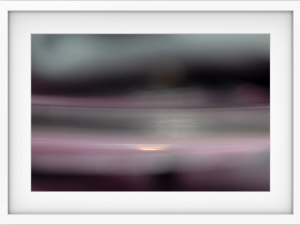 An Abstract Moment of Sunrise in Glass - White Frame
